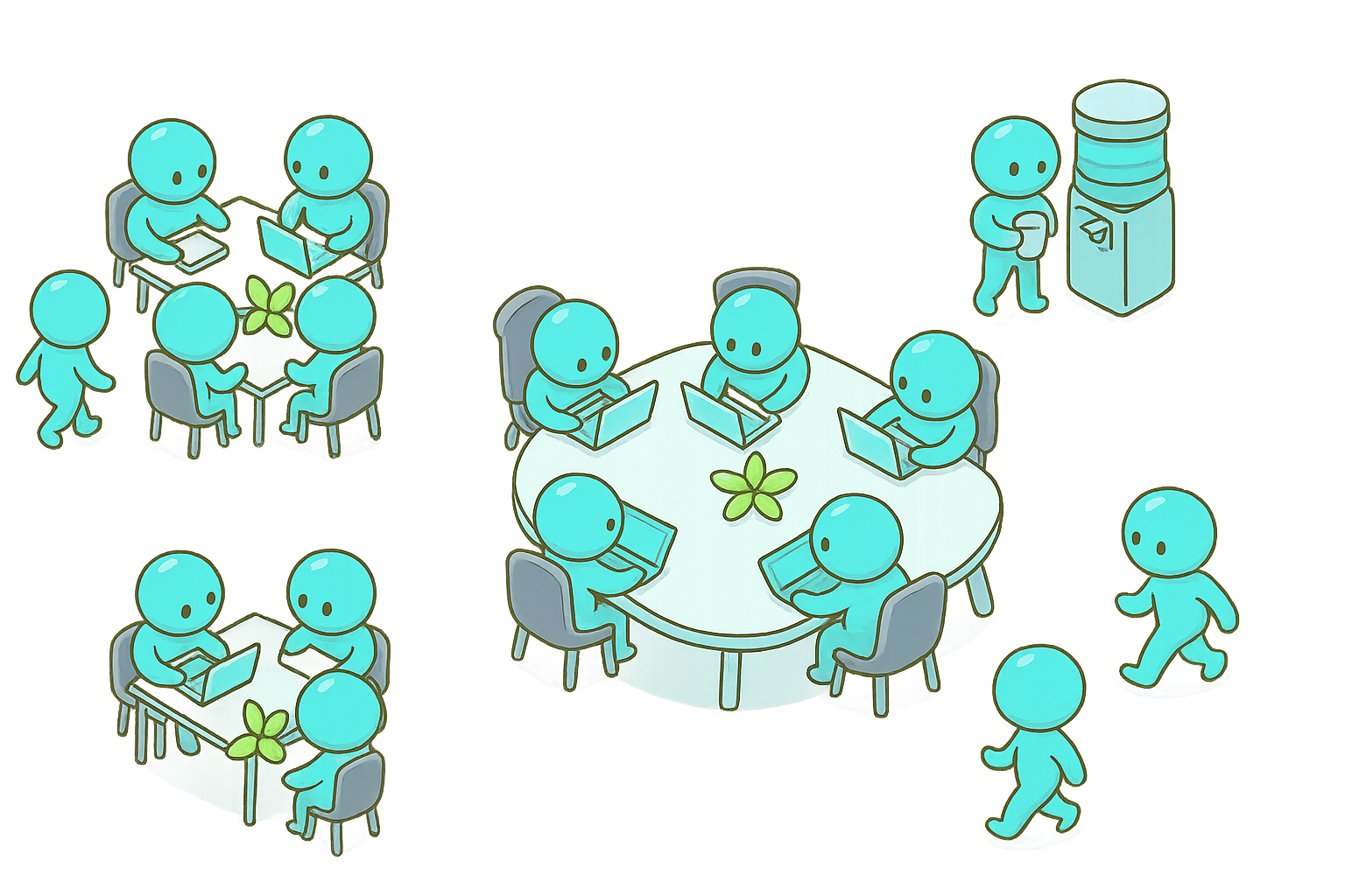 Coworking workspace illustration